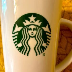 🇺🇸Starbucks Tall Latte Mug White Green Siren Mermaid Logo 12 oz Coffee Mug